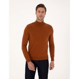 Pierre Cardin Erkek Kahverengi Slim Fit Balıkçı Yaka Basic Triko Kazak 50314202-VR040 - 3XL
