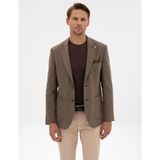 Pierre Cardin Erkek Kahverengi Slim Fit Balıksırtı Ceket 50317640-VR029 - 6 Drop - 46