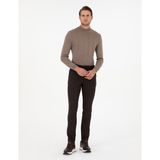 Pierre Cardin Erkek Kahverengi Slim Fit Beli Lastikli Bağcıklı Kanvas Pantolon 50292190-VR029 - 32