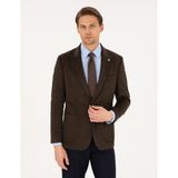 Pierre Cardin Erkek Kahverengi Slim Fit Ceket 50296044-VR029 - 6 Drop - 48