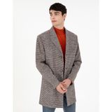 Pierre Cardin Erkek Kahverengi Slim Fit Kaşe Kaban 50293182-VR029 - 58