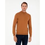 Pierre Cardin Erkek Kahverengi Slim Fit Yarım Balıkçı Yaka Basic Triko Kazak 50296614-VR163 - XL - Tütün