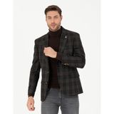 Pierre Cardin Erkek Kahverengi Slim Fit Yün Ekose Ceket 50273415-VR029 - 48 - 6 Drop