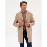 Pierre Cardin Erkek Kahverengi Yün Karışımlı Balıksırtı Palto 50312684-VR052 - Vizon - 48