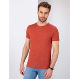 Pierre Cardin Erkek Kiremit Slim Fit Bisiklet Yaka T-Shirt 50200628-VR031 - 2XL