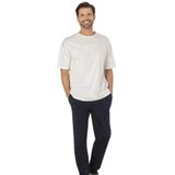 Pierre Cardin Erkek Kısa Kollu Bisiklet Yaka Oversize Penye Pijama Takımı, Beyaz, M