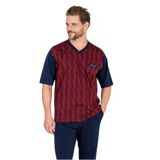 Pierre Cardin Erkek Kısa Kollu Jakarlı Pijama Takımı, Bordo, L Beden