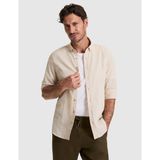Pierre Cardin Erkek Koyu Bej %100 Pamuk Keten Görünümlü Slim Fit Uzun Kollu Gömlek 50325355-VR088 - 2XL