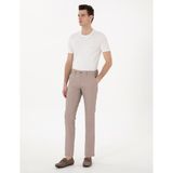Pierre Cardin Erkek Koyu Bej Slim Fit Beli Lastikli Kanvas Pantolon 50308092-VR088 - 32