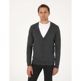 Pierre Cardin Erkek Koyu Gri Melanj Hırka (Triko) 50317330-VR128
