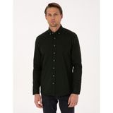 Pierre Cardin Erkek Koyu Haki Regular Fit Uzun Kollu Gömlek 50311308-VR111 - 2XL