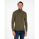 Pierre Cardin Erkek Koyu Haki Slim Fit Balıkçı Yaka Basic Triko Kazak 50296582-VR111 - XL
