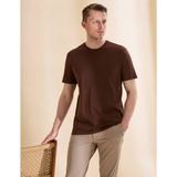 Pierre Cardin Erkek Koyu Kahverengi Regular Fit %100 Pamuk Bisiklet Yaka Basic Tişört 50325299-VR084 - 2XL