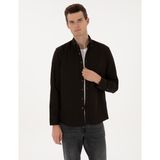 Pierre Cardin Erkek Koyu Kahverengi Regular Fit Uzun Kollu Gömlek 50311308-VR084 - XL