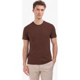 Pierre Cardin Erkek Koyu Kahverengi Slim Fit %100 Pamuk Bisiklet Yaka Basic Tişört 50325307-VR084 - 2XL