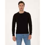 Pierre Cardin Erkek Koyu Kahverengi Slim Fit Bisiklet Yaka Basic Triko Kazak 50315509-VR084 - 2XL