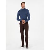 Pierre Cardin Erkek Koyu Kahverengi Slim Fit Kanvas Pantolon 50299517-VR084 - 36 - 32