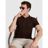 Pierre Cardin Erkek Koyu Kahverengi Slim Fit Keten Karışımlı Apaş Yaka Triko Tişört 50320799-VR084 - XL