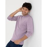 Pierre Cardin Erkek Koyu Lila Slim Fit Çeyrek Yaka Basic Triko Kazak 50276158-VR215