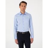 Pierre Cardin Erkek Koyu Mavi Parlak Saten Regular Fit Uzun Kollu Basic Gömlek 50302972-VR032