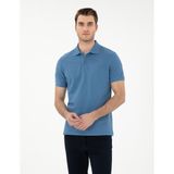 Pierre Cardin Erkek Koyu Mavi Slim Fit %100 Pamuk Polo Yaka Basic Tişört 50306448-VR032 - XL