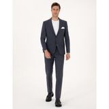 Pierre Cardin Erkek Koyu Mavi Slim Fit Yün Karışımlı Takım Elbise 50317600-VR032 - 6 Drop - 48