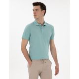 Pierre Cardin Erkek Koyu Mint Slim Fit Kıvrılmaz Polo Yaka Basic Tişört 50302561-VR152