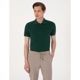 Pierre Cardin Erkek Koyu Yeşil Slim Fit %100 Pamuk Polo Yaka Basic Tişört 50306448-VR079