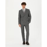 Pierre Cardin Erkek Kruvaze Çizgili Füme Ekstra Slim Fit Takım Elbise 50278192-VR058 - 46 - 6 Drop