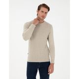 Pierre Cardin Erkek Kum Melanj Slim Fit Bisiklet Yaka Triko Kazak 50300499-VR123