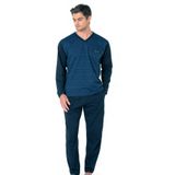 Pierre Cardin Erkek Kuzun Kollu V Yaka Pijama Takımı, Saks, XL