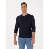 Pierre Cardin Erkek Laciver Slim Fit Bisiklet Yaka Triko Kazak 50315717-VR033 - Lacivert - XL