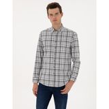 Pierre Cardin Erkek Lacivert Ekose Regular Fit Uzun Kollu Gömlek 50316754-VR033