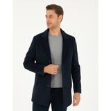 Pierre Cardin Erkek Lacivert Ekstra Slim Fit Yün Karışımlı Kaşe Kaban 50297487-VR033 - 54