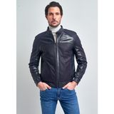 Pierre Cardin Erkek Lacivert Ince Hakim Yaka Deri Ceket - 50