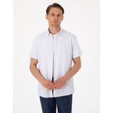 Pierre Cardin Erkek Lacivert Kareli Regular Fit Kısa Kollu Gömlek 50307262-VR033