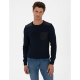 Pierre Cardin Erkek Lacivert Regular Fit Bisiklet Yaka Triko Kazak 50315762-VR033 - XL