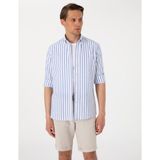 Pierre Cardin Erkek Lacivert Regular Fit Çizgili Uzun Kollu Gömlek 50307093-VR033