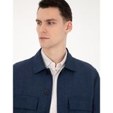 Pierre Cardin Erkek Lacivert Regular Fit Keten Karışımlı Düğmeli Ceket 50285546-VR033 - 6 Drop