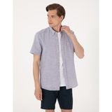 Pierre Cardin Erkek Lacivert Regular Fit Kısa Kollu Gömlek 50307073-VR033 - XL