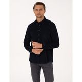 Pierre Cardin Erkek Lacivert Regular Fit Uzun Kollu Gömlek 50310139-VR033 - 2XL