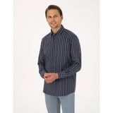 Pierre Cardin Erkek Lacivert Regular Fit Uzun Kollu Gömlek 50312384-VR033 - 3XL