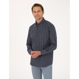 Pierre Cardin Erkek Lacivert Regular Fit Uzun Kollu Gömlek 50312384-VR033