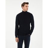 Pierre Cardin Erkek Lacivert Slim Fit Balıkçı Yaka Triko Kazak 50300500-VR033 - XL