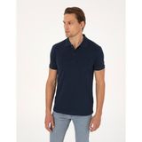 Pierre Cardin Erkek Lacivert Slim Fit Basic Tişört 50325323-VR033 - XL