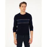 Pierre Cardin Erkek Lacivert Slim Fit Bisiklet Yaka Triko Kazak 50296875-VR033