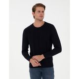 Pierre Cardin Erkek Lacivert Slim Fit Bisiklet Yaka Triko Kazak 50300531-VR033 - XL