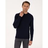 Pierre Cardin Erkek Lacivert Slim Fit Bisiklet Yaka Triko Kazak 50316798-VR033 - XL