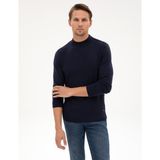 Pierre Cardin Erkek Lacivert Slim Fit Çeyrek Yaka Triko Kazak 50315728-VR033