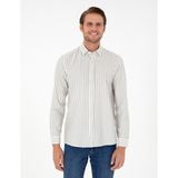 Pierre Cardin Erkek Lacivert Slim Fit Çizgili Uzun Kollu Gömlek 50292261-VR033